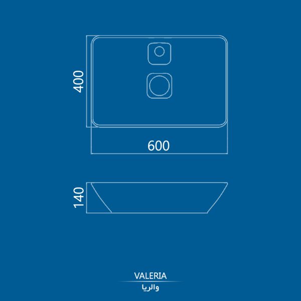 روشویی روکابینتی والریا60  چینی‌کرد - Image 6